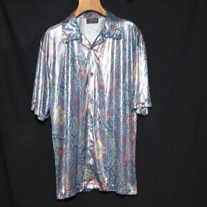 Vtg Pop Icon Made in USA SS BF Baroque Men's Shirt - Multicolor - Sz XL*